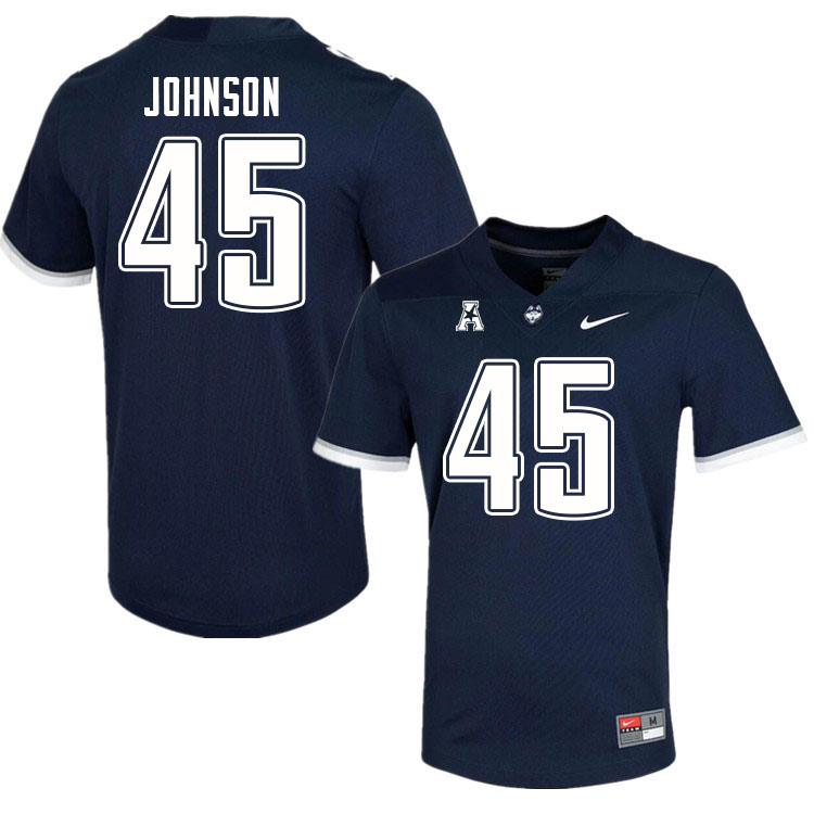 Men #45 Christopher Johnson Uconn Huskies College Football Jerseys Sale-Navy